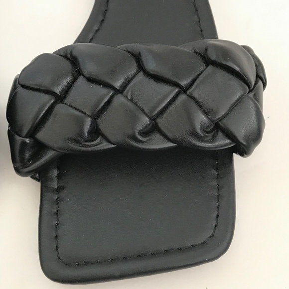 MUSSHOE Slip On Slide Sandals Black Flats Women’s Size 7 NWT - Picture 4 of 16